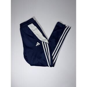 Kids Adidas Track Pants Size Medium 3 Stripes Navy Blue Sweatpants Years 11-12